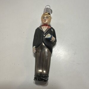 Blonde Groom Old World Christmas OWC Blown Glass Wedding Ornament